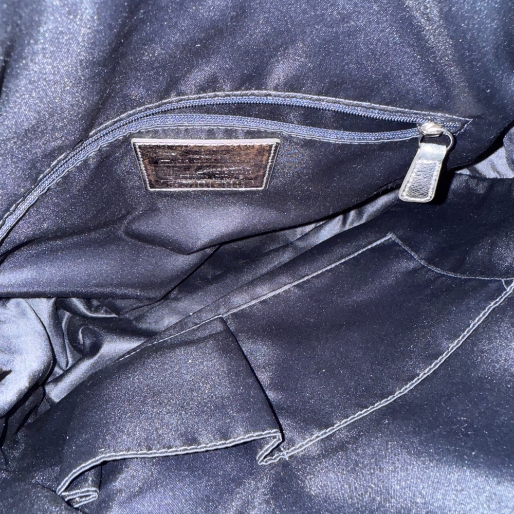 Limited Edition Coach Poppy Sequin Bag Turquoise Silver no Strap preowned - Picture 14 of 16